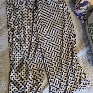 Lane Bryant Blue and White Patterned Pants